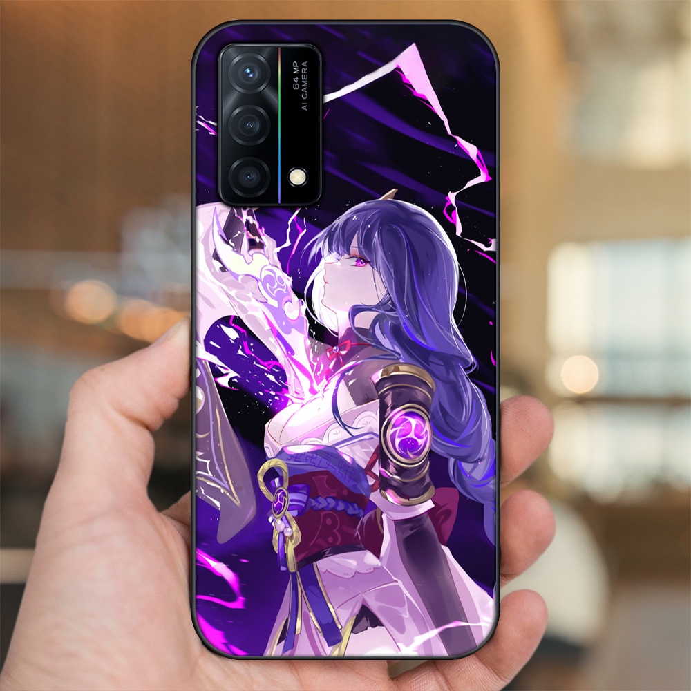 Ốp lưng Oppo K9 viền đen in hình Raiden Shogun Genshin Impact