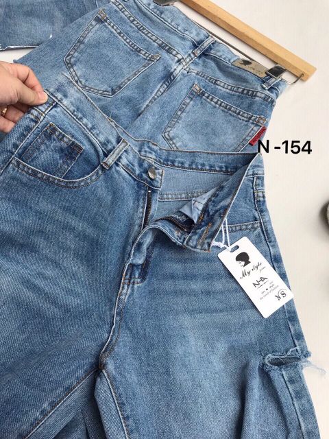 Baggy jeans rách sườn ver.2 loe nhẹ vải mềm lưng cao ulzzang kèm ảnh thật