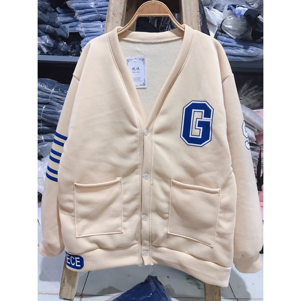 ÁO CARDIGAN IN CHỮ G FORM TO THỤNG CHÙM MÔNG CHẤT NỈ COTTON DẦY MỊN | BigBuy360 - bigbuy360.vn