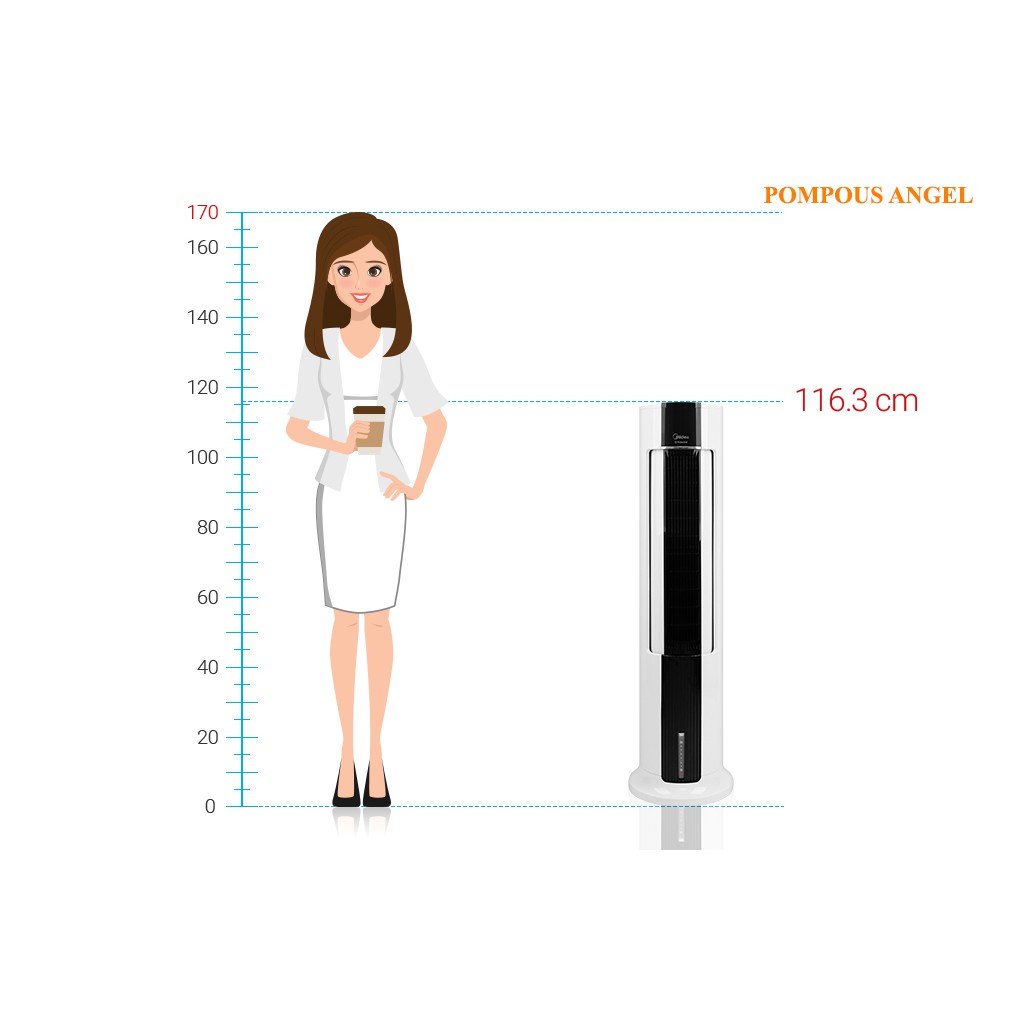 [CHÍNH HÃNG] Quạt tháp không cánh ,quạt điều hòa điều khiển từ xa, quạt đứng, quạt hơi nước MIDEA 120AC-18AR có bánh xe | BigBuy360 - bigbuy360.vn