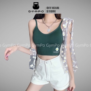 Áo bra tập gym nữ hoa cúc 2 dây form croptop