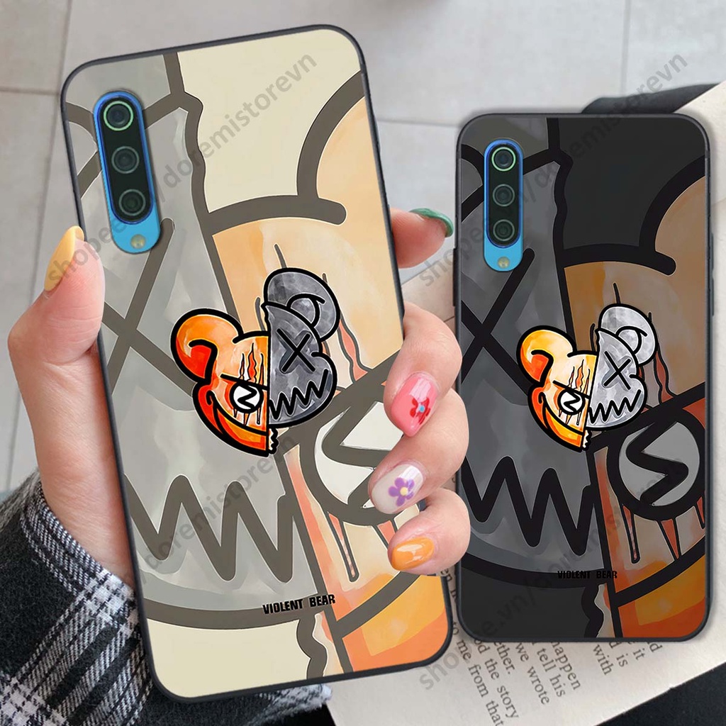 Ốp lưng Xiaomi Mi 9 SE hình kaws, kith, bear brick nổi 3D phong cách độc đáo