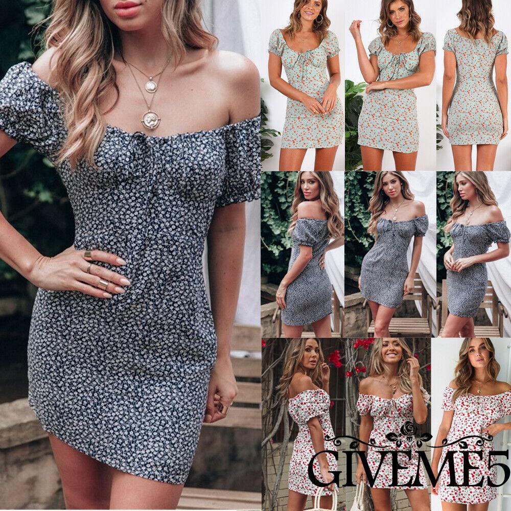 Đầm nữ cộc tay cổ tròn in hoa thời trang