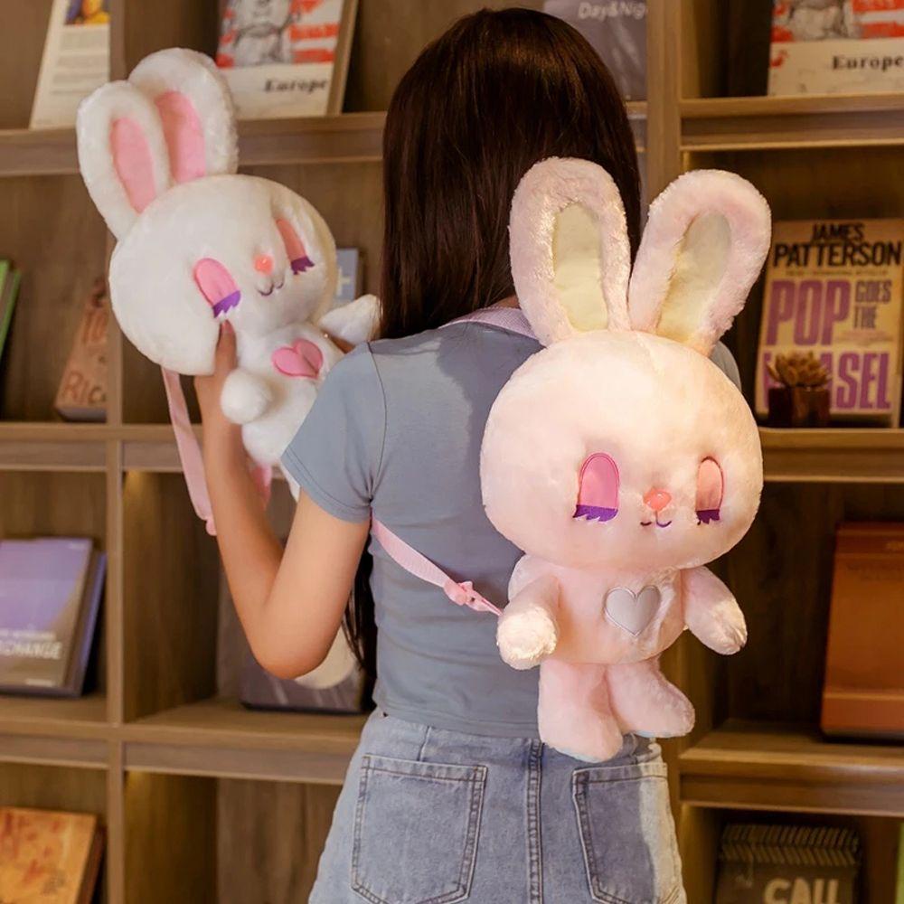 Ba Lô Vải Bông Mềm Hình Thỏ Hoạt Hình Dễ Thương Cho Bé Gái