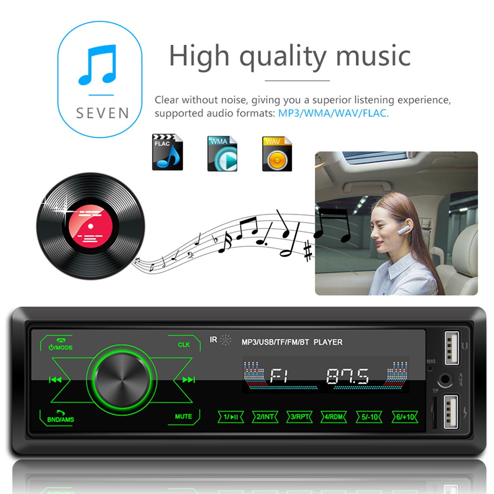 Đầu Mp3 Radio Am Fm Bluetooth Cảm Ứng 1 Din Cho Xe Hơi