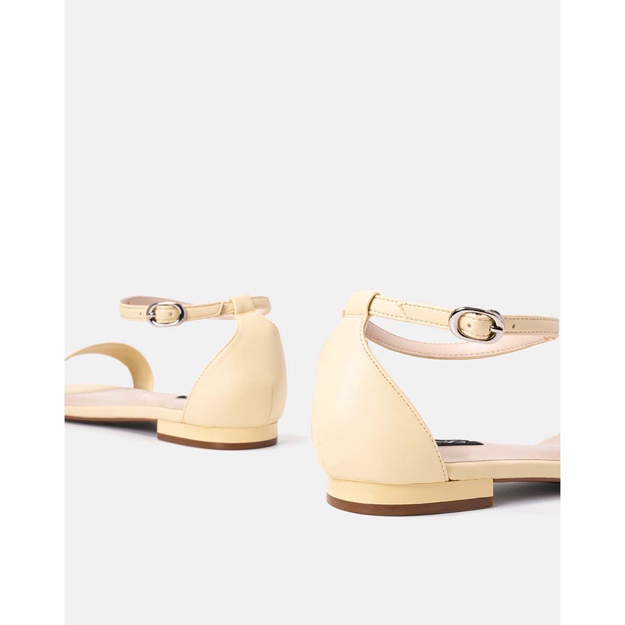 Giày Sandal 3cm Thời Trang JUNO Bệt Mũi Vuông Quai Ngang SD03054