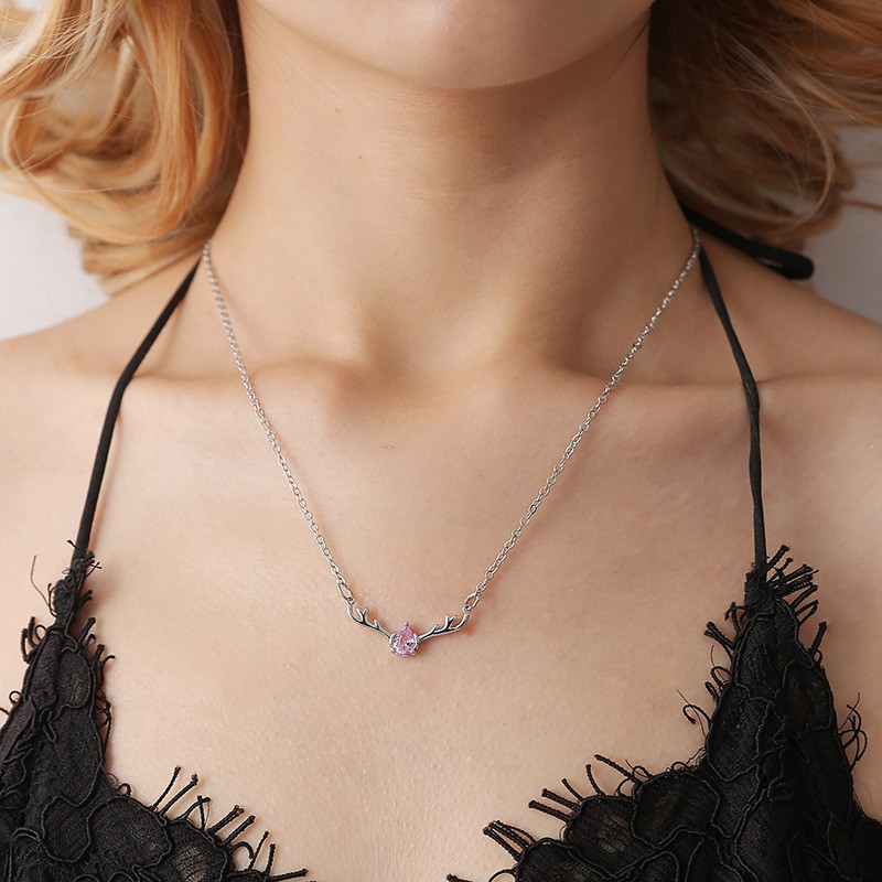 Vòng cổ chuỗi hợp kim mặt hình sừng hươu thời trang đẹp mắt cho nữ