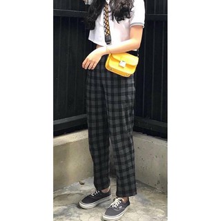 Quần baggy 9 tấc vải sọc