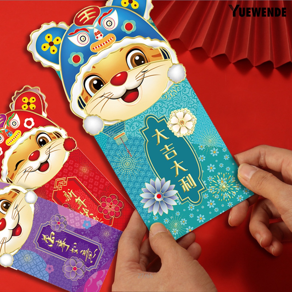 Bộ 3 bao lì xì họa tiết hổ nhiều màu sắc 2022 bỏ túi