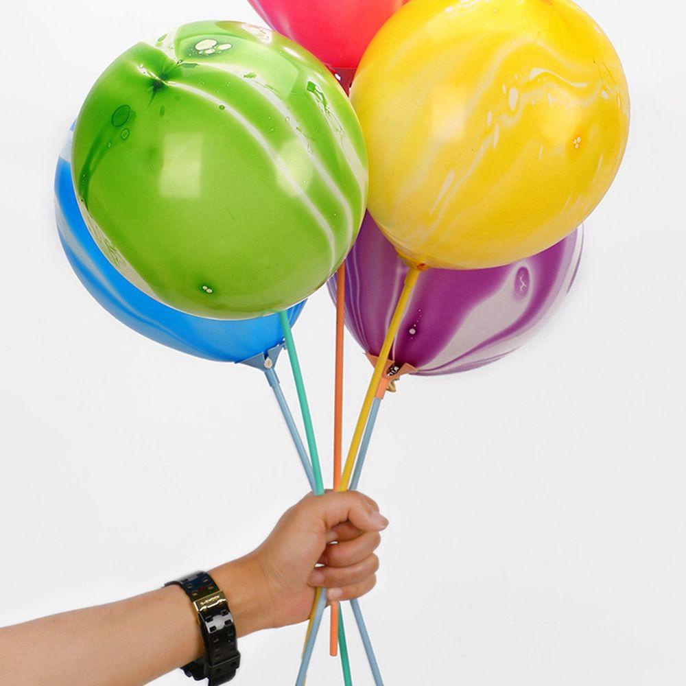 Set 100 Bong Bóng Bơm Hơi Nhiều Màu Sắc Dùng Trang Trí Tiệc Sinh Nhật Tiện Dụng Giá Đỡ