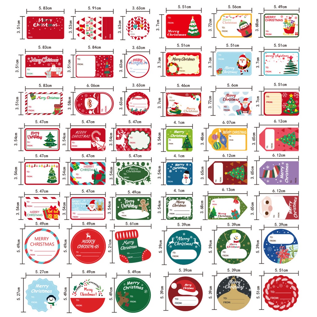 Miếng dán trang trí quà tặng in chữ Merry Christmas