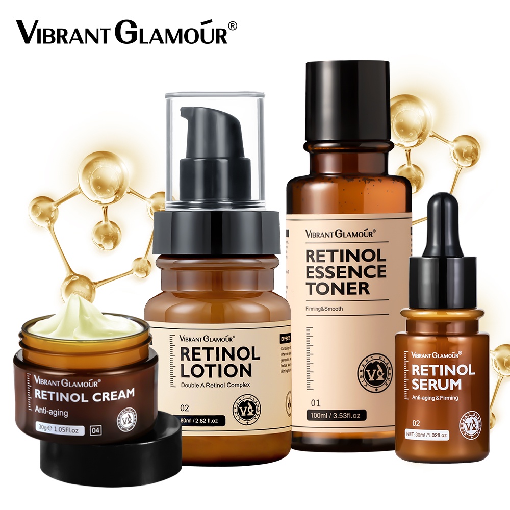 Bộ 4 Sản Phẩm Serum Retinol Chống Lão Hóa Xóa Nếp Nhăn Làm Trắng Da VIBRANT GLAMOUR