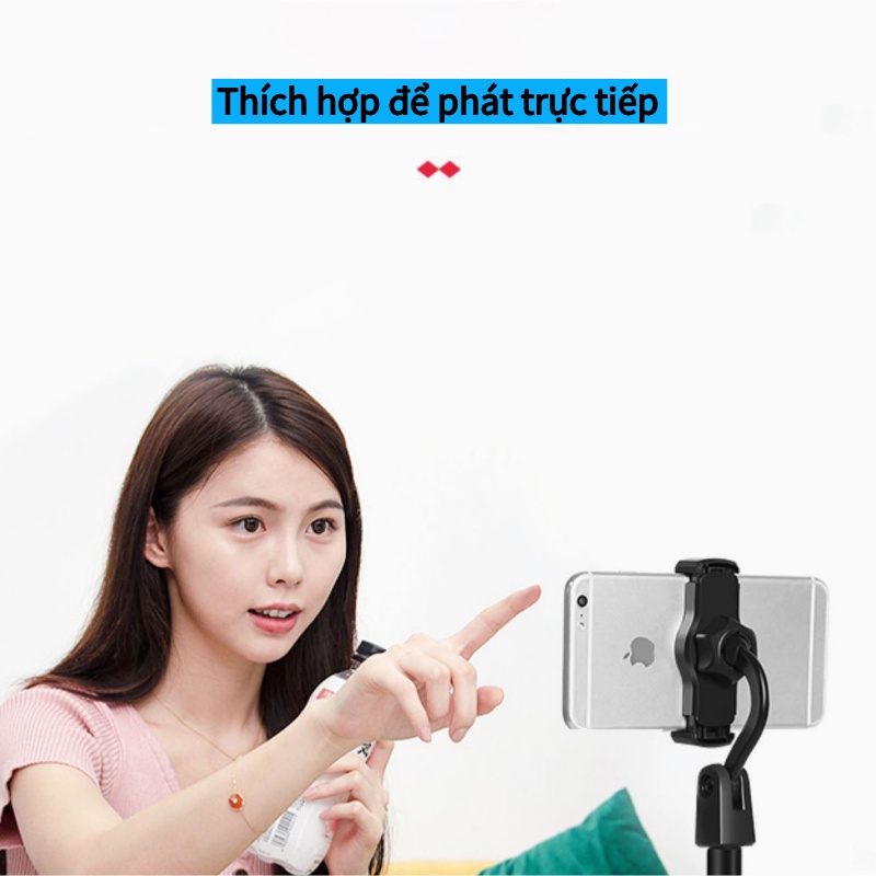 Giá Đỡ Kẹp Điện Thoại Livestream, Cây Chụp Ảnh Đế Chân Tròn Để Bàn Có Điều Chỉnh,Quay 360 Tiện Lợi