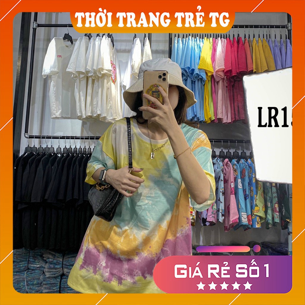Áo thun loang màu 𝑭𝒓𝒆𝒆𝒔𝒉𝒊𝒑 Áo phông unisex LR15 vải cotton xượt poli co giãn thấm hút tốt, không xù lông