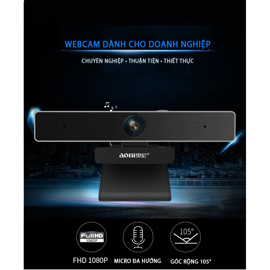 Webcam họp hội nghị trực tuyến | Aoni C90 (FullHD 1080p 30fps, tự động lấy nét, tương thích SmartTV) | BigBuy360 - bigbuy360.vn