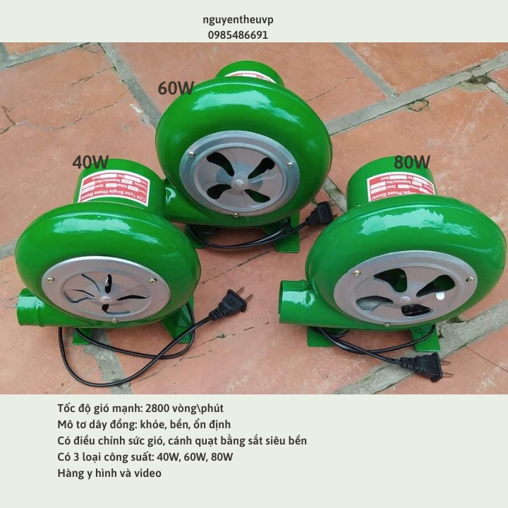 quạt thổi bếp nướng than mini lò nướng gà vịt quạt hỏa tốc công suất 40w 60w 80w
