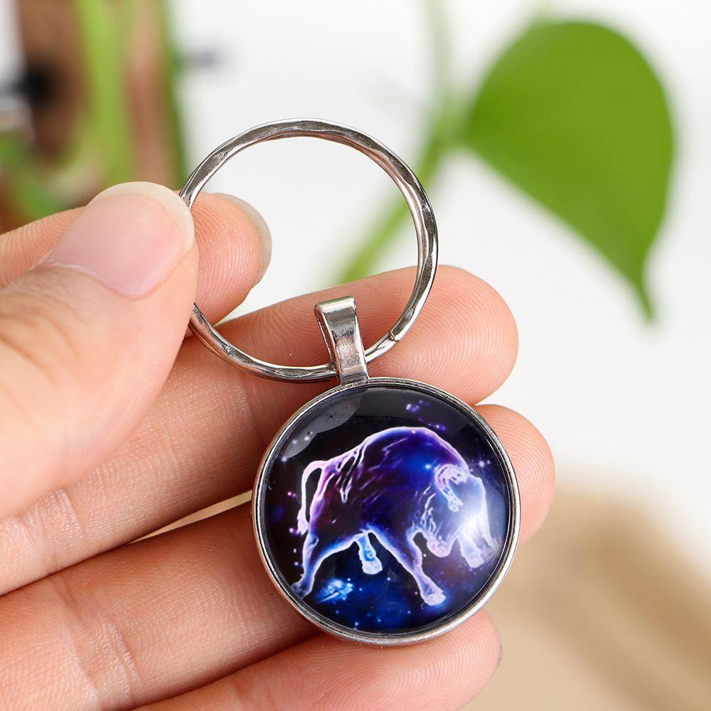 Móc Khóa Mặt Tròn In Hình Cung Hoàng Đạo Năm 1