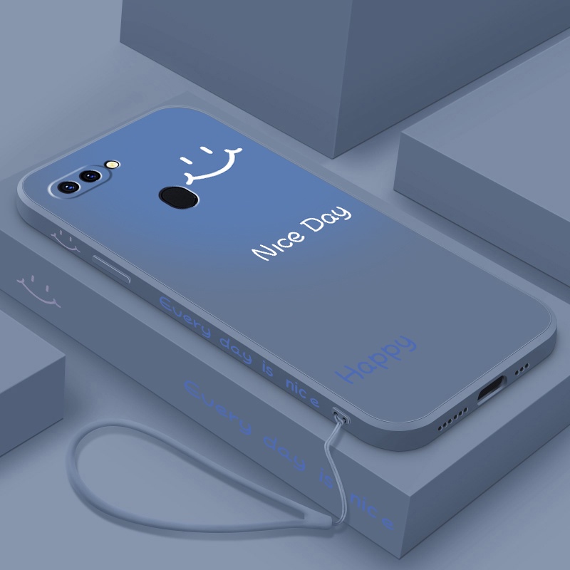 Ốp Điện Thoại Silicon Mềm Chống Sốc Màu Tương Phản In Hình Mặt Cười Cho OPPO a5s a12 a7 A3S A12e F5 F7 F9