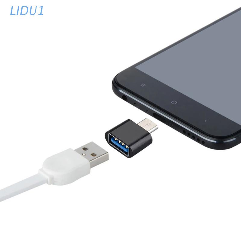 Set 2 đầu chuyển đổi LIDU1 loại C sang USB cho điện thoại và máy tính bảng