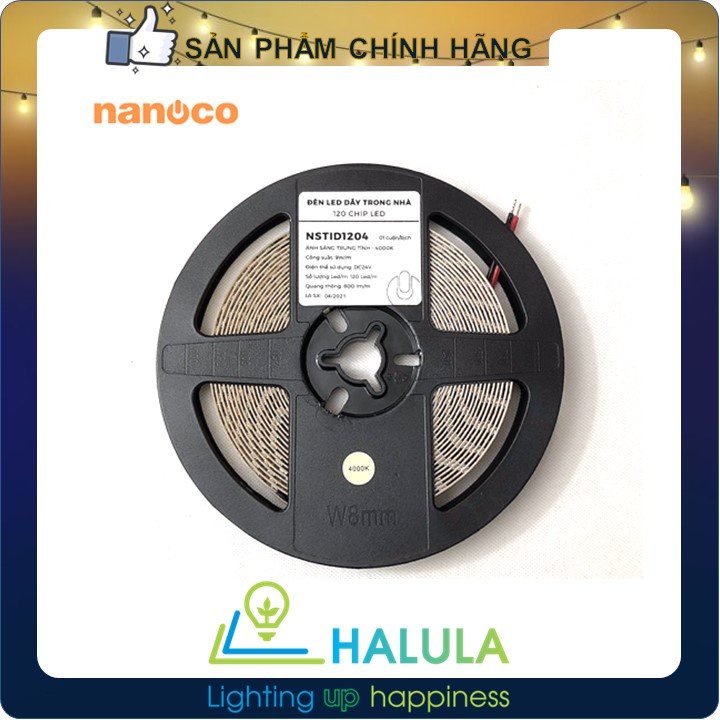 Đèn led dây trong nhà IP20 - 120 chip/m - 9w/m 24V cuộn 5m và bộ nguồn
