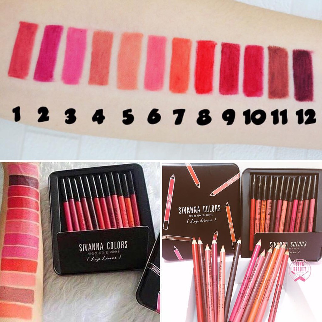 Set Son Bút Chì Sivanna Colors Lip Liner SH907