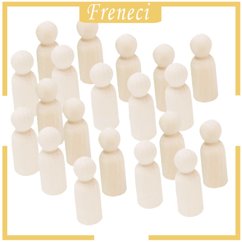 Bộ 20 Búp Bê Gỗ Mini Tự Vẽ Dành Cho Trẻ Em