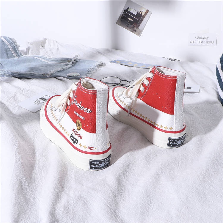 Giày Vải Canvas Cổ Cao Phong Cách Mùa Hè Mới Cho Nữ