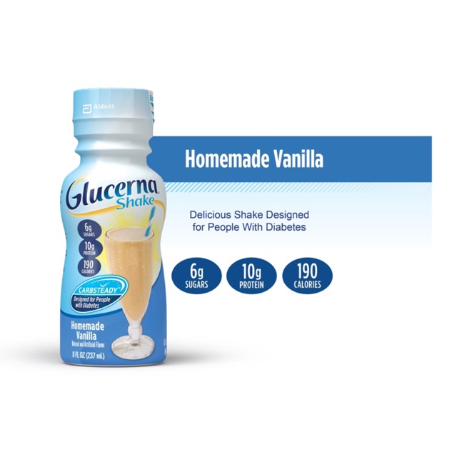 DATE T10/2021-LỐC 6 CHAI SỮA NƯỚC ABBOTT GLUCERNA SHAKE  237ML