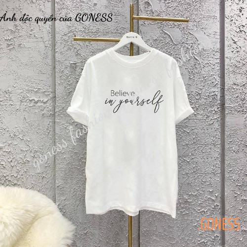 Áo Thun Nữ Goness In Chữ Cá Tính Trẻ Trung, Phông Suông Nữ Chất Liệu Cotton Co giãn AP02