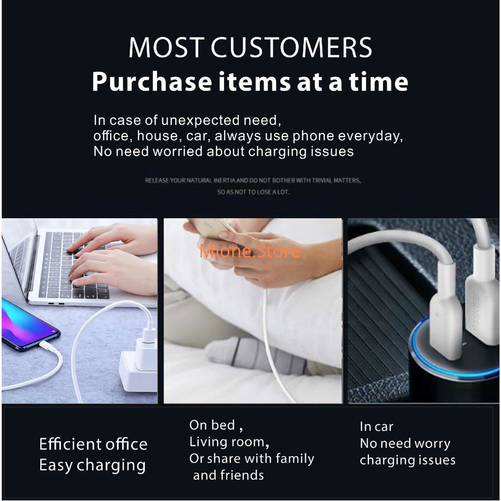 Dây cáp sạc MIONE Type C USB 6A 100W thích hợp cho Huawei Mate 40 30 Xiaomi