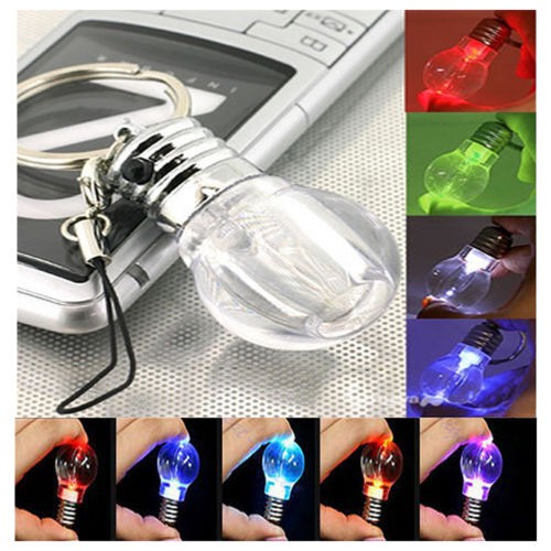 Mini Change Color Creative LED Lamp Bulb Light Key Chain Key Ring Night light