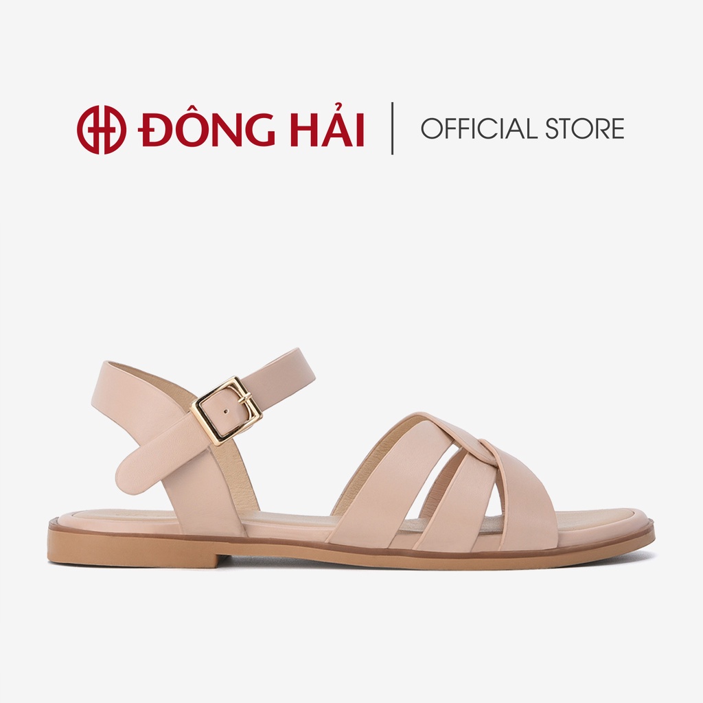 Sandal đế bệt nữ Đông Hải thiết kế ANKLE-STRAP quai đan chéo thắt nút cách điệu nữ tính - S32A8