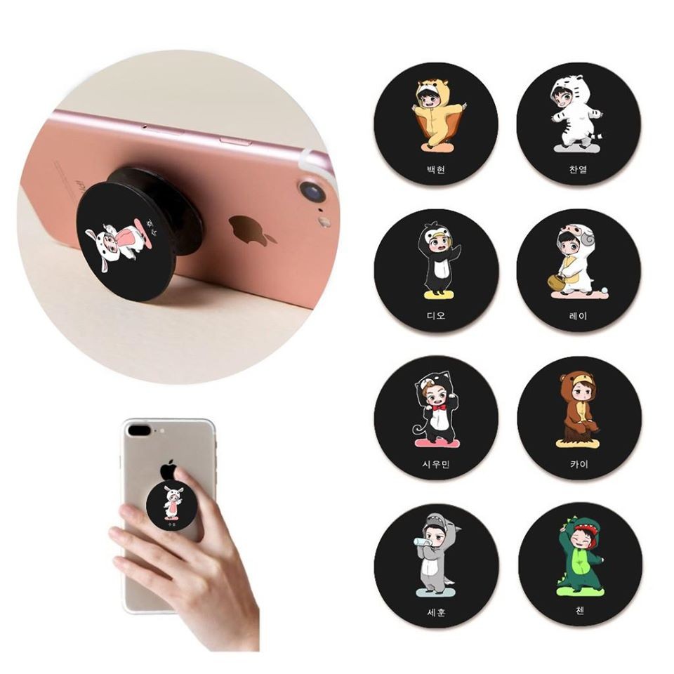 2 giá đỡ điện thoại Griktok Popsocket trơn/ Phẳng/ Epoxy in theo yêu cầu. Kpop All stars