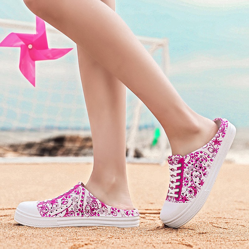 Giày bít mũi gót hở đế bằng siêu nhẹ thời trang cho nữ