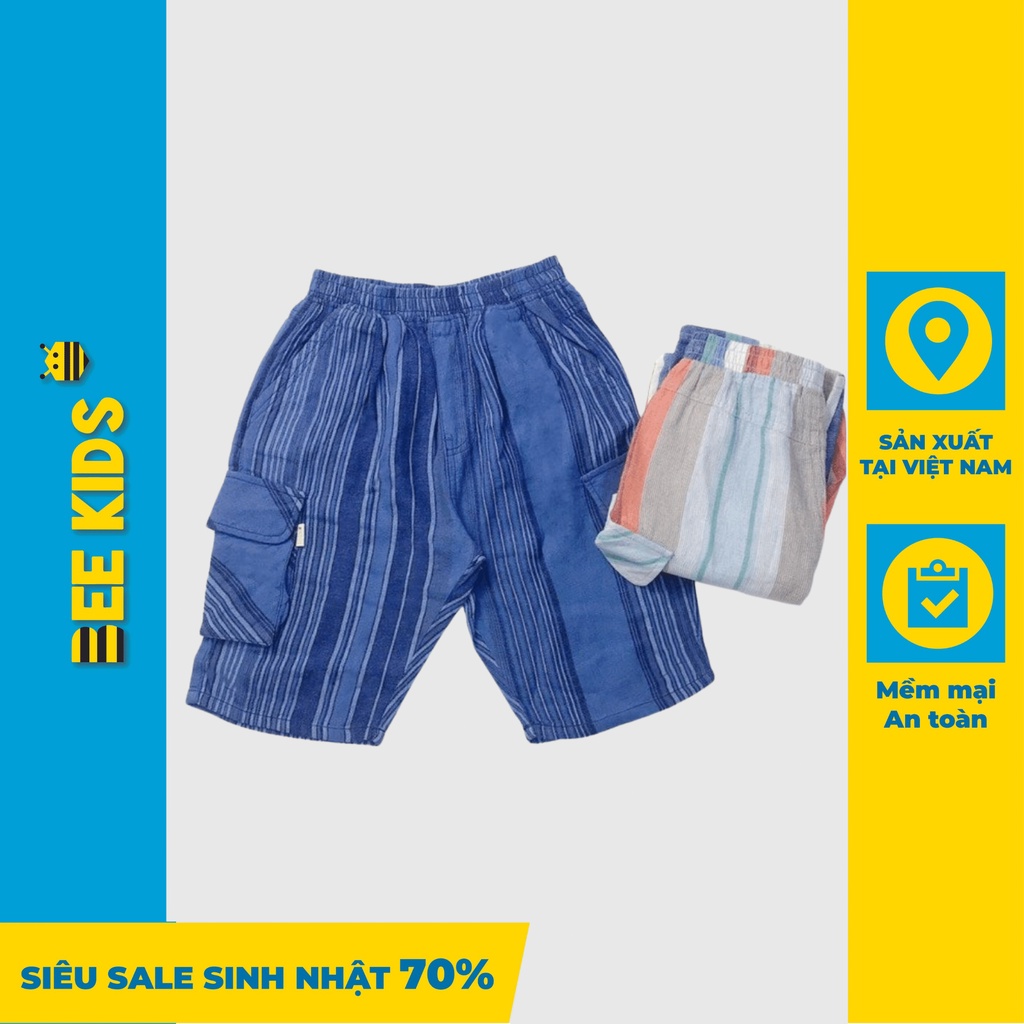 Quần Ngố Bé Trai Bee Kids Cạp Chun, Túi Chéo 2 Bên (7 - 12 Tuổi) 8QC01211CT