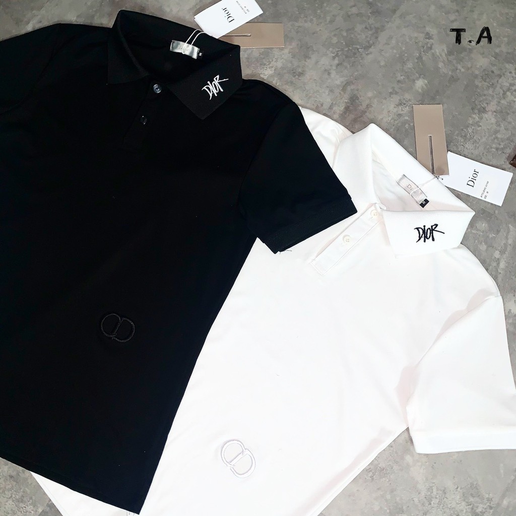 ⚡[𝗠𝗔̂̃𝗨 𝗠𝗢̛́𝗜]⚡ Polo Dior logo thêu sang chảnh - Áo phông Dior có cổ chất vải miềm mại thoáng mát