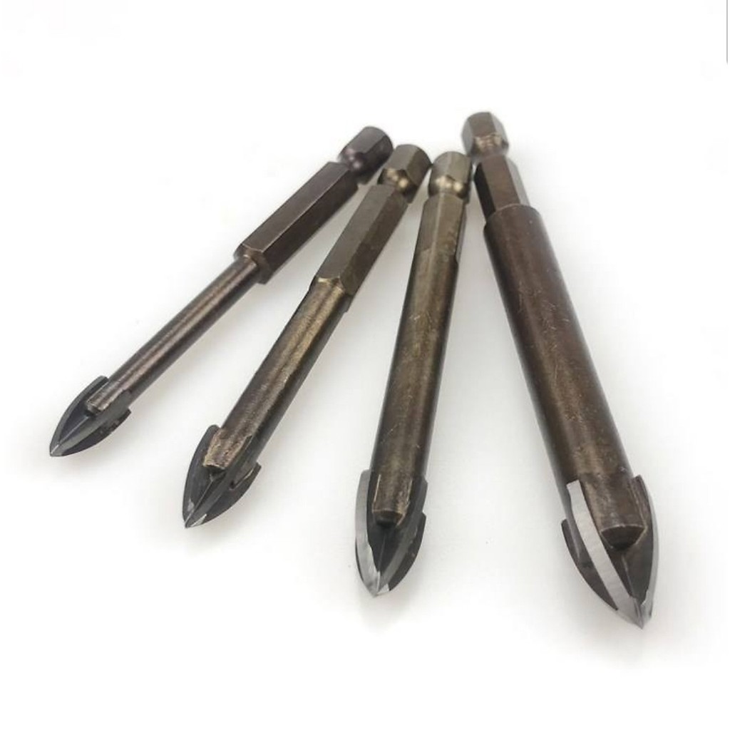 Bộ 4 mũi khoan gạch men, đá hoa,... chuôi lục giác kích cỡ 6, 8, 10, 12 - HV Store 099