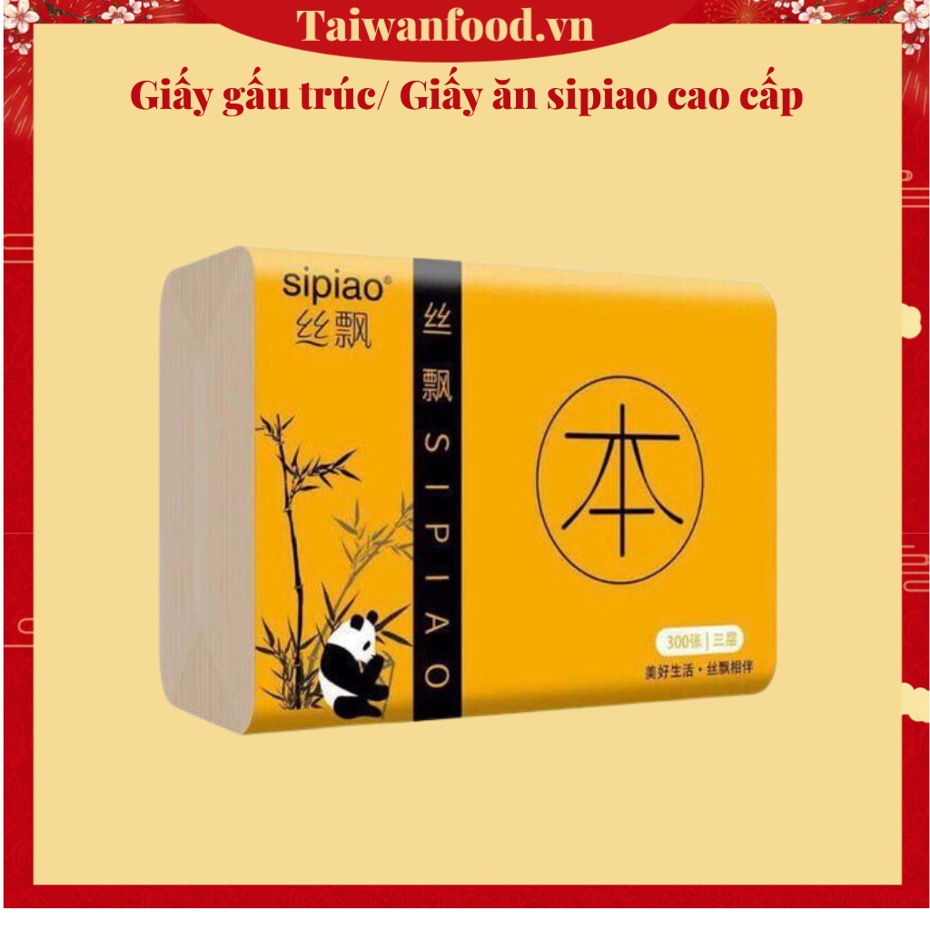 Giấy gấu trúc siêu dai/ Giấy ăn sipiao cao cấp 300 tờ