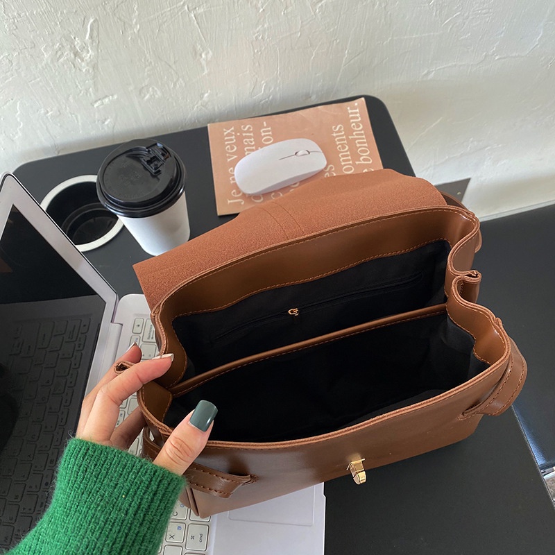 Túi xách tote IELGY đeo vai bằng da mềm nắp lật sức chứa lớn thời trang dạo phố cổ điển cho nữ