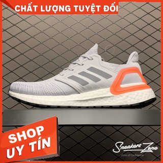 Giày thể thao ULTRA BOOST 2020 grey red Xám gót đỏ đế trắng Ultra boost 6.0