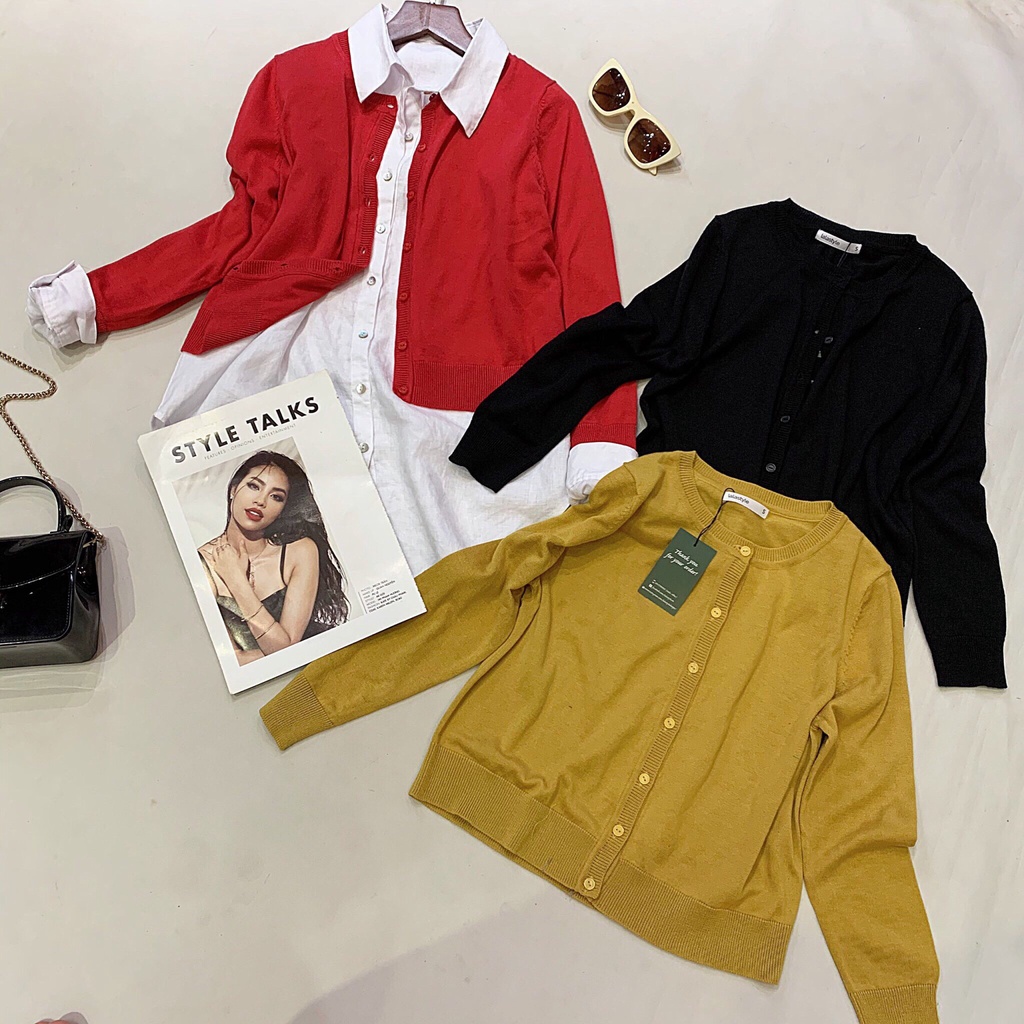Áo len cardigan lửng Lalastyle