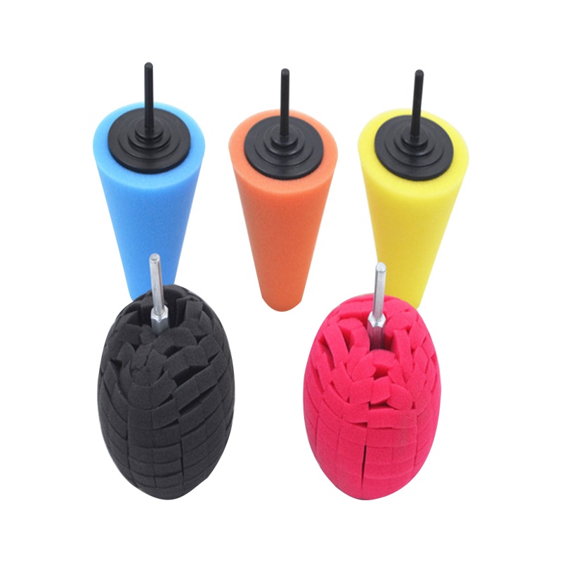 Bộ 5 / 6 / 10 Miếng Xốp Hình Nón 3inch 80mm Đánh Bóng Xe Hơi