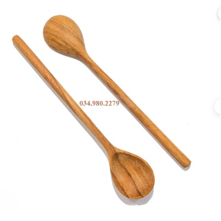 Muỗng Thìa gỗ muỗng nhỏ cán dài, muỗng gỗ ăn cơm kiểu Hàn