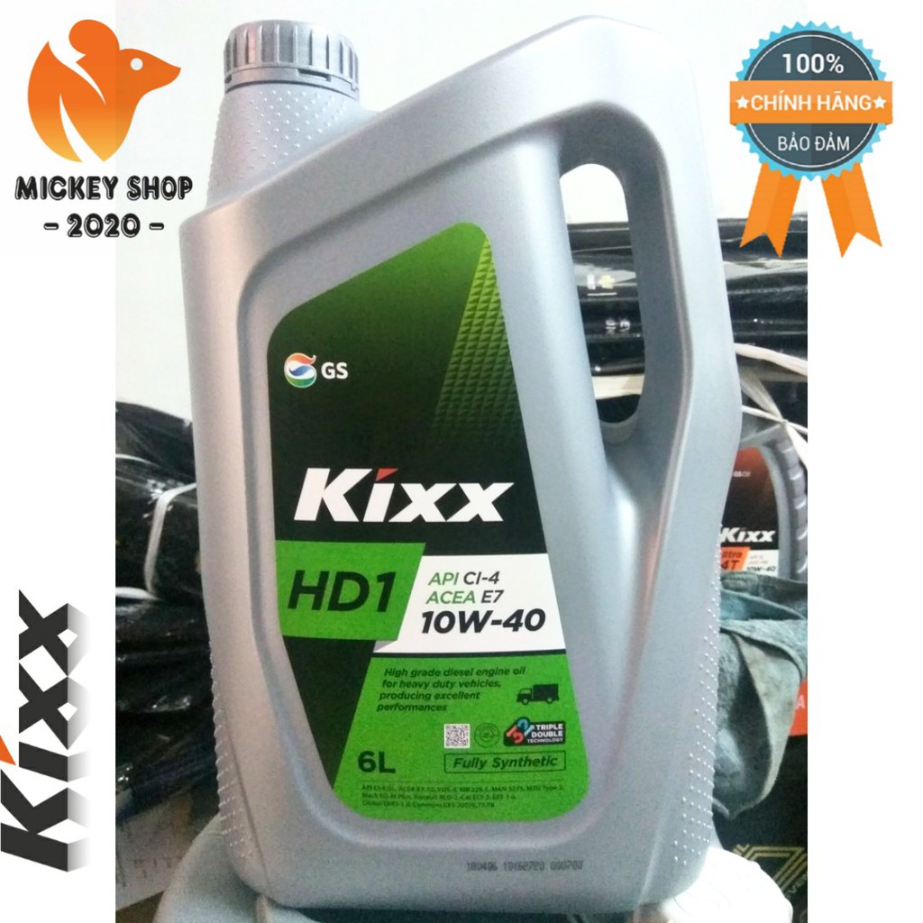 [ CAO CẤP ] Dầu động cơ Kixx HD1 CI-4 E7 10W40 6L Fully Synthetic - Chính Hãng