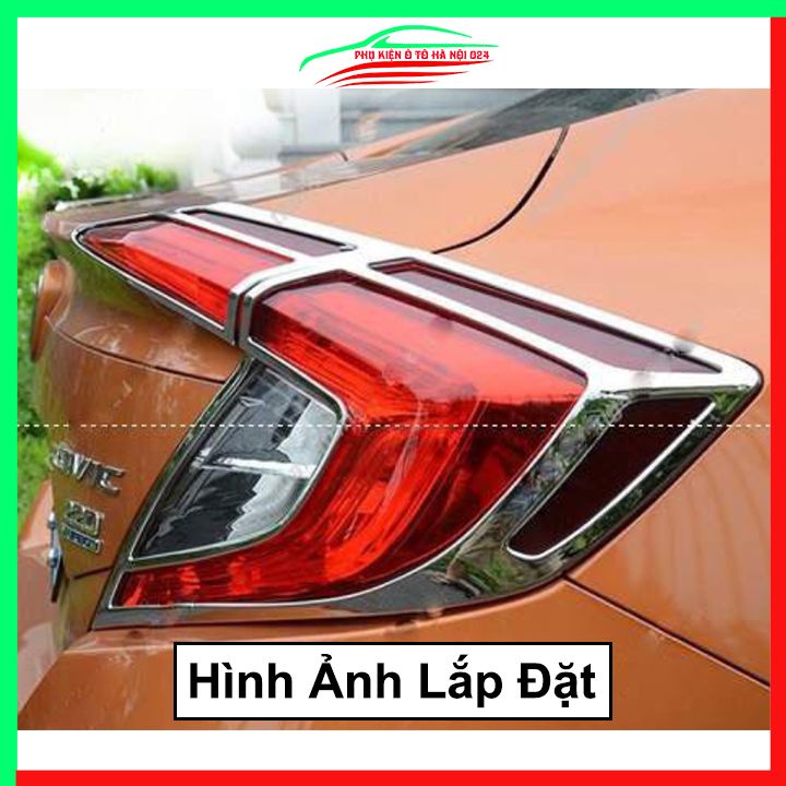 Ốp viền đèn pha hậu mạ crom Civic 2016-2019 chống trầy trang trí bảo vệ xe