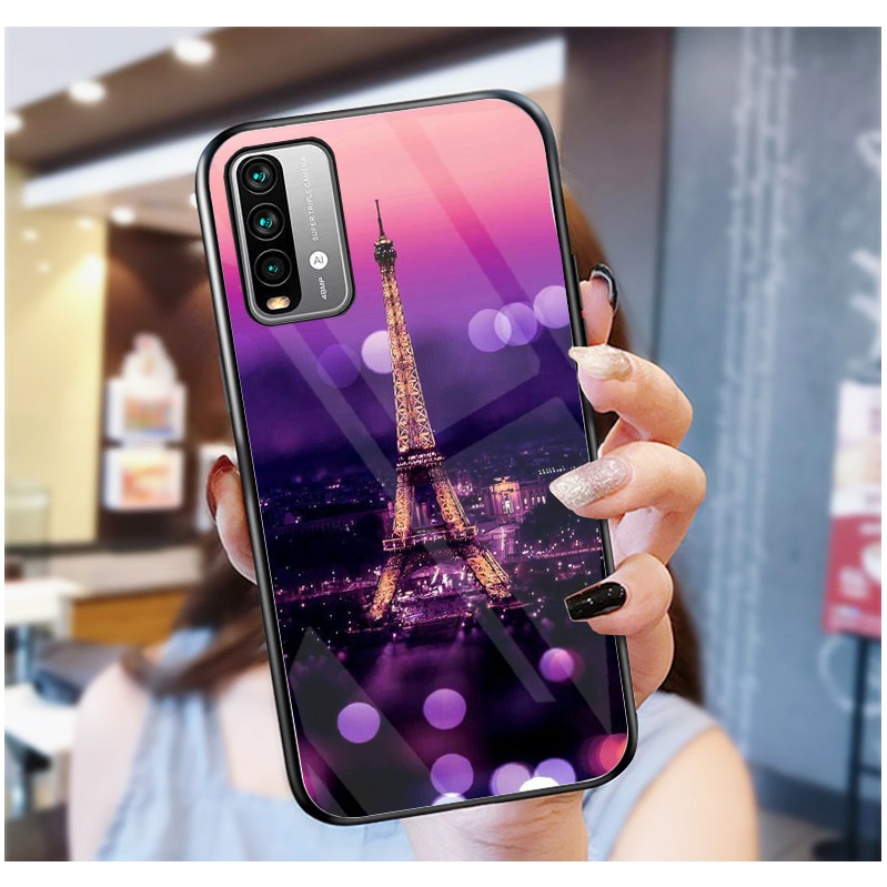 Ốp Lưng XIAOMI REDMI 9T,POCO M3 mặt kính cường lực cao cấp