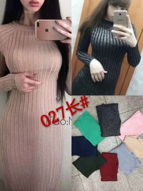 Đầm len tăm nhũ body cổ tròn | BigBuy360 - bigbuy360.vn