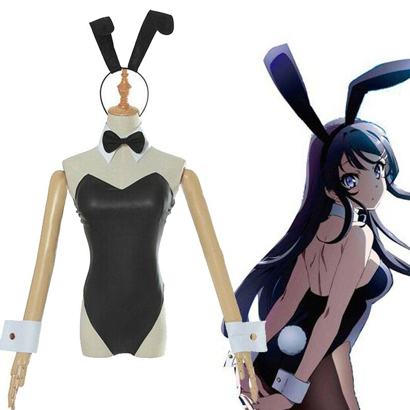 Rascal Does Not Dream of Bunny Girl Sakurajima Mai Black Bodysuit Maid Costume