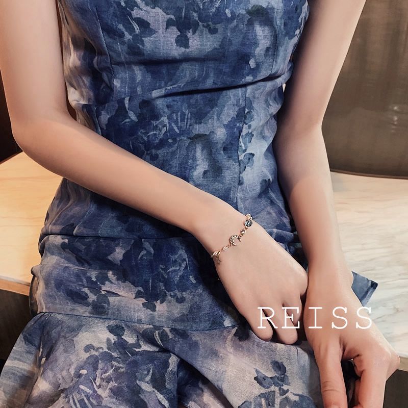 Vòng tay họa tiết ngôi sao mặt trăng phong cách Hàn Quốc dành cho nữ