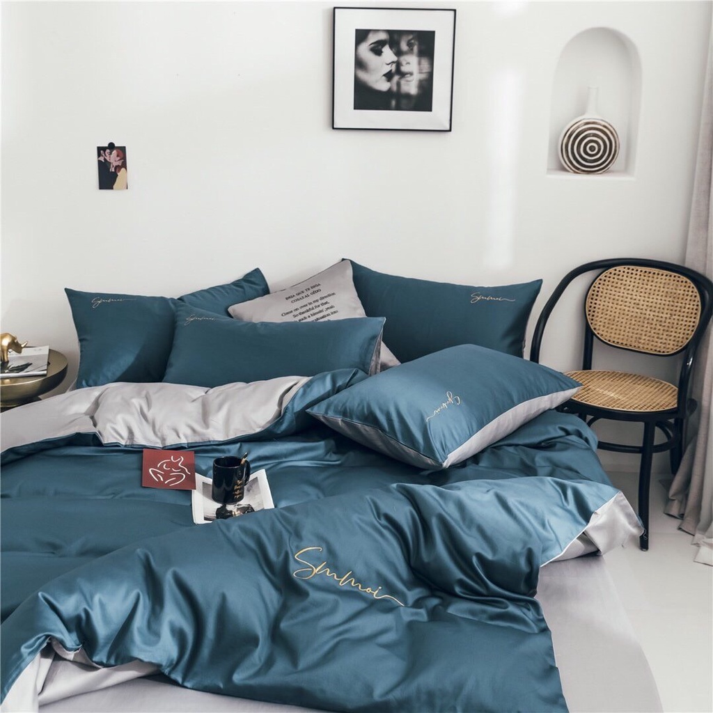 Bộ chăn ga gối lụa Cotton Tencel 40S nhập khẩu VIE Home cao cấp nhiều kích thước nệm M6,M8